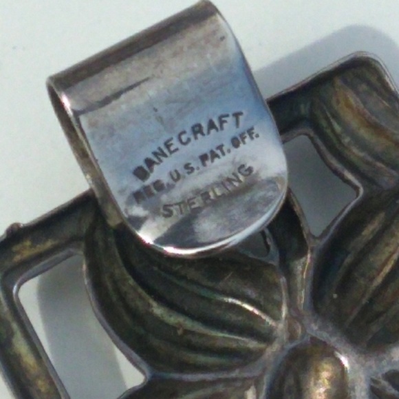 c.1940s Sterling Silver Lily Panel Link Bracelet - Picture 4 of 8